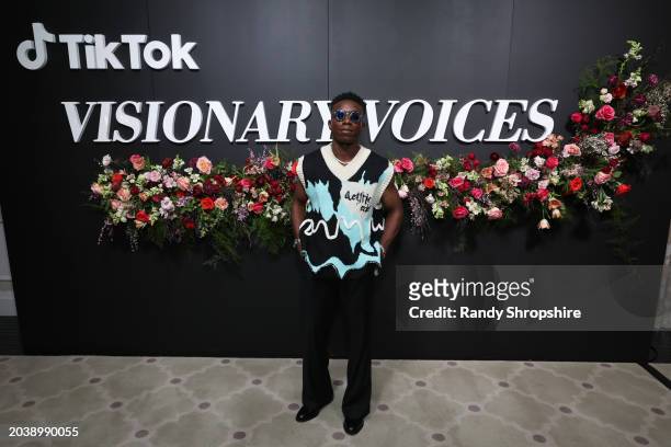 Olly Sholotan attends TikTok's Visionary Voices Black Hollywood Brunch on February 25, 2024 in Los Angeles, California.