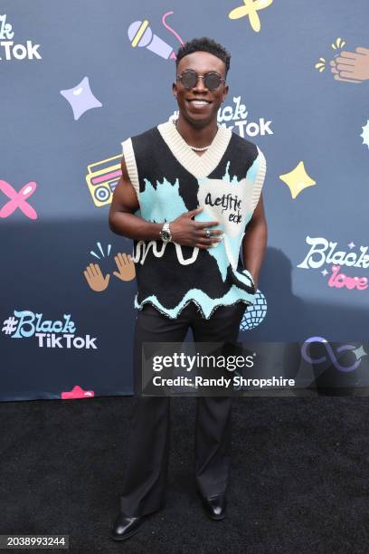 Olly Sholotan attends TikTok's Visionary Voices Black Hollywood Brunch on February 25, 2024 in Los Angeles, California.