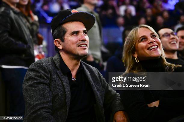 Actor John Leguizamo attends the game between the New York Knicks and the Boston Celtics at Madison Square Garden on February 24, 2024 in New York...
