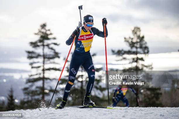 Rebecca Passler of Italy in action during the Training Women and Men at the BMW IBU World Cup Biathlon Oslo - Holmenkollen on February 28, 2024 in...