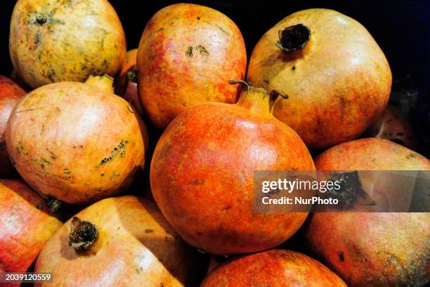 The pomegranate in a supermarket in Krakow, Poland on February 26, 2024.