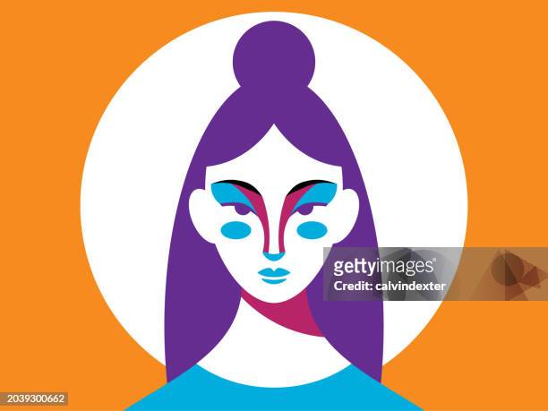 japanese woman portrait - only japanese stock illustrations