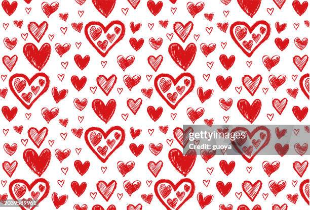 heart shaped background ornament. - crayon hatching stock illustrations