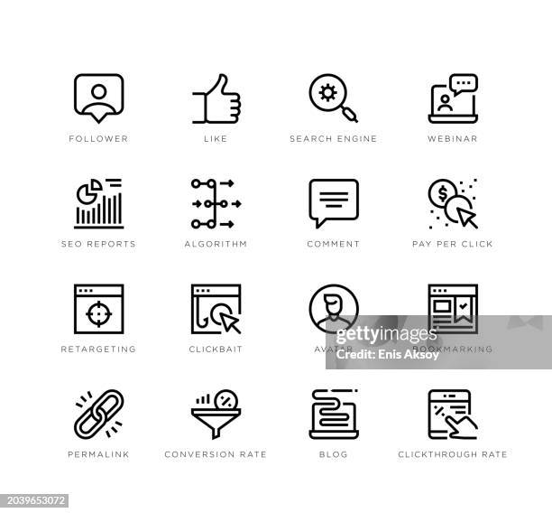 ilustrações de stock, clip art, desenhos animados e ícones de social media marketing icons - crowdsourcing