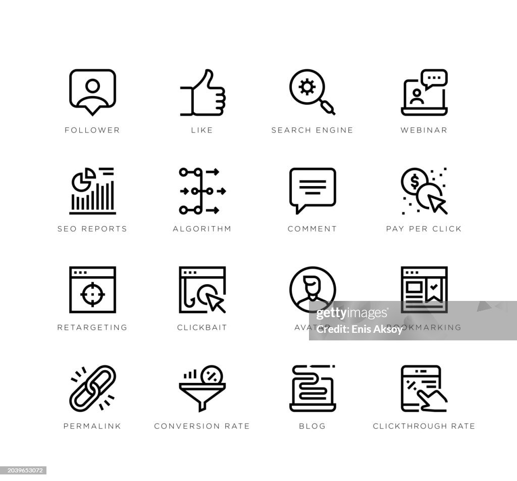 Social media marketing icons