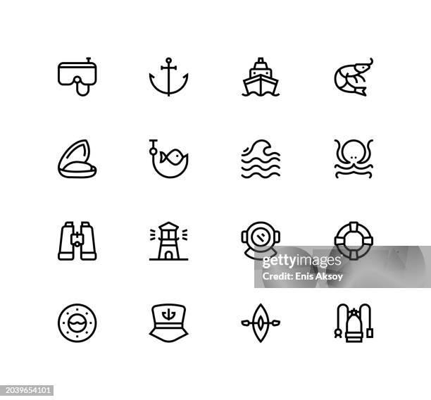nautical icons - underwater bus stock illustrations