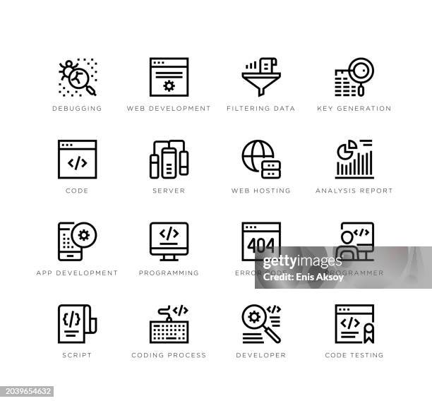 programming icons - debugging stock illustrations