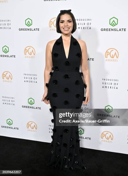 America Ferrera attends the 35th Annual Producers Guild Awards at The Ray Dolby Ballroom on February 25, 2024 in Hollywood, California.