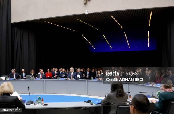 Albanian Prime Minister Edi Rama , leaders and officials take part in the Higher Growth and faster Convergence for the Western Balkans - Summit in...