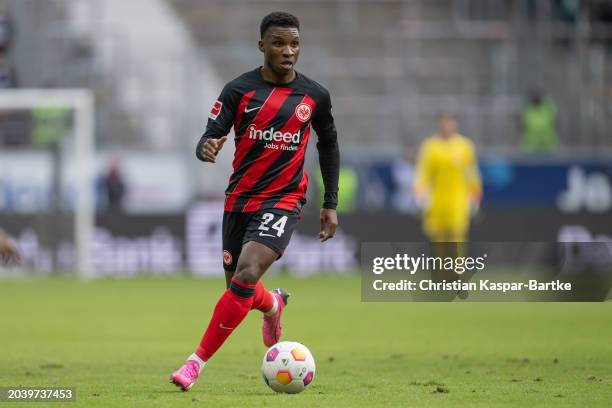 Aurelio Buta of Eintracht Frankfurt in action during the Bundesliga match between Eintracht Frankfurt and VfL Wolfsburg at Deutsche Bank Park on...