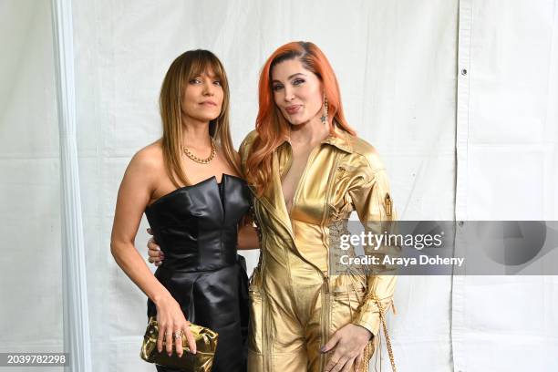 Lorene Scafaria and Trace Lysette attend the 2024 Film Independent Spirit Awards on February 25, 2024 in Santa Monica, California.