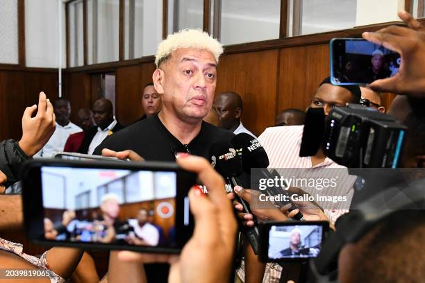 Tony Forbes, AKA father interviewed during the AKA murder case at Durban Magistrate's Court on February 29, 2024 in Durban, South Africa. The...