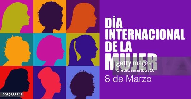international women’s day (in spanish) - spanish language stock illustrations