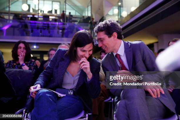 Italian MP Riccardo Magi, Democratic and Party Secretary Elly Schlein during the United States of Europe conference at the National Events Space....