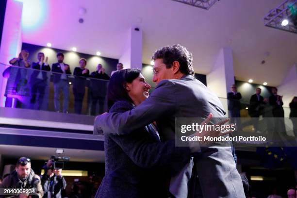 Italian MP Riccardo Magi, Democratic and Party Secretary Elly Schlein during the United States of Europe conference at the National Events Space....