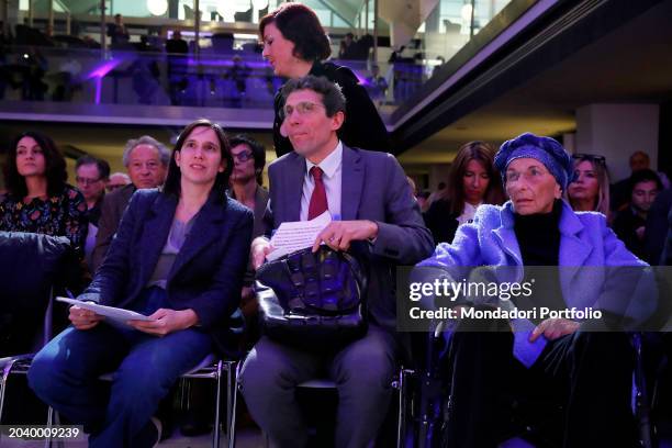 Italian MP Riccardo Magi, Democratic Party Secretary Elly Schlein and Italian politician Emma Bonino during the United States of Europe conference at...