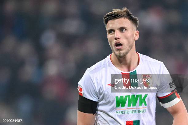 Ermedin Demirovic of FC Augsburg looks on during the Bundesliga match between FC Augsburg and Sport-Club Freiburg at WWK-Arena on February 25, 2024...