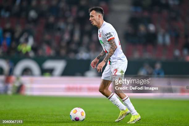 Iago Amaral Borduchi of FC Augsburg controls the Ball during the Bundesliga match between FC Augsburg and Sport-Club Freiburg at WWK-Arena on...