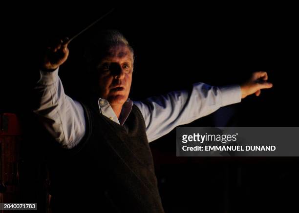 Renowned maestro Daniel Barenboim conducts Richard Wagner's "Tristan und Isolde" during a dress rehearsal at New York's Metropolitan Opera on...