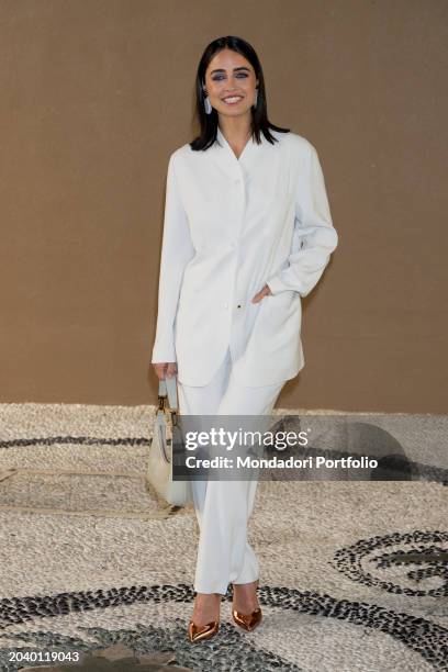 Italian actress Matilde Gioli guest at Giorgio Armani fashion show at Milan Fashion Week Women's Collection Fall Winter 2024. Milan , February 25th,...