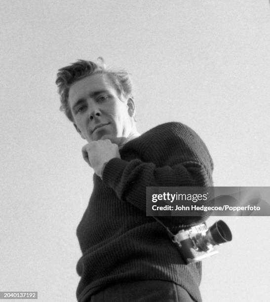 English photographer Antony Armstrong-Jones posed with his camera on a rooftop in London in 1958. Armstrong-Jones would go on to marry Princess...