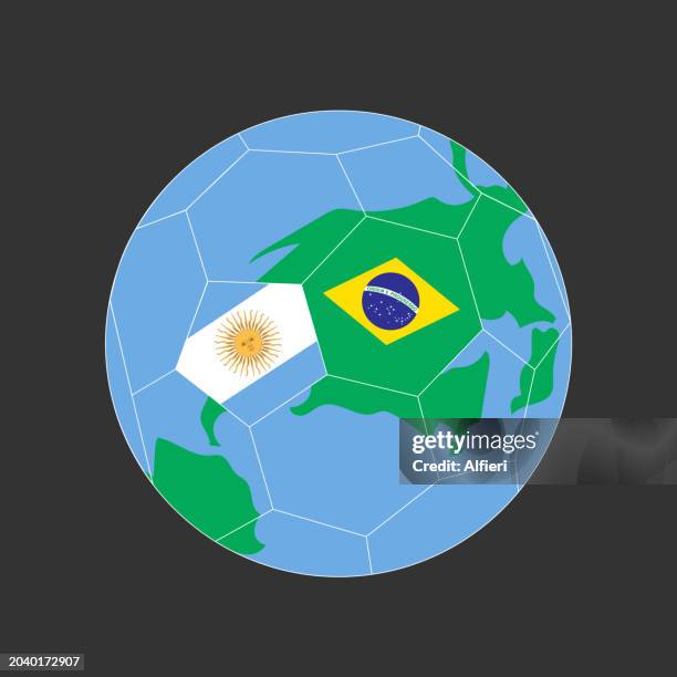 brazil vs argentina world - argentina football stock illustrations