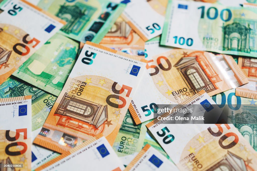 Euro banknotes. Money Background