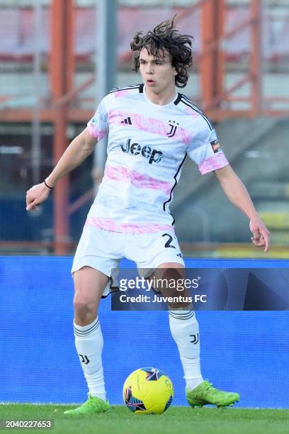 Martin Palumbo of Juventus in action during the Serie C Match between AC Perugia and Juventus Next Gen on February 25, 2024 in Perugia, Italy.