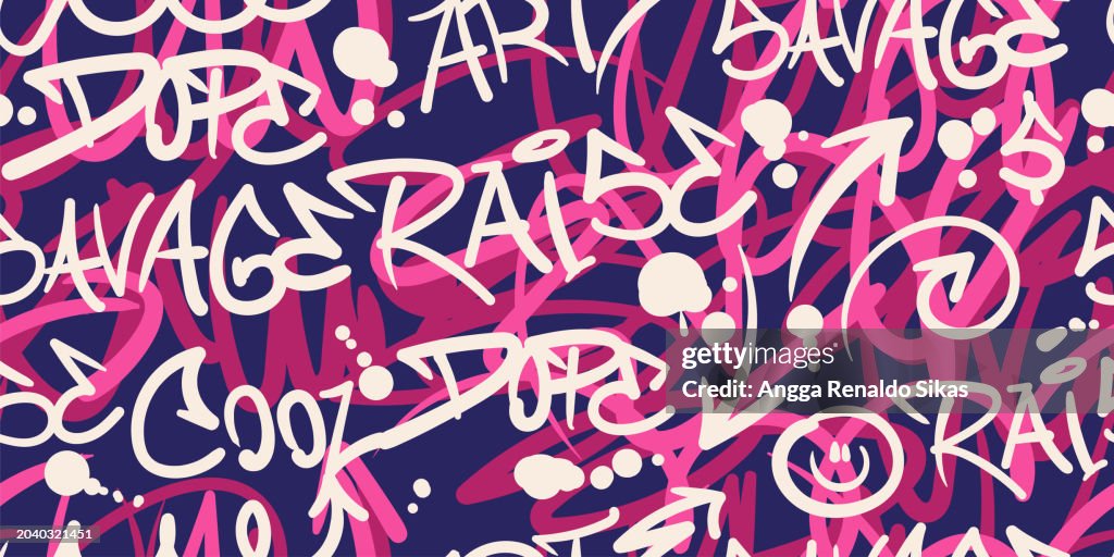 Funky Pattern Graphity Hand Drawn Funky Graffiti Art Seamless Pattern Background High-Res ...