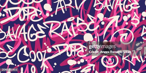 Get Funky Graphics Hand Drawn Funky Graffiti Art Seamless Pattern Background High-Res ...