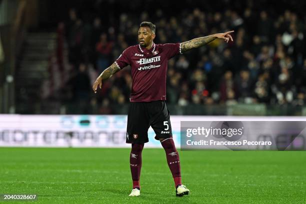 Jerome Boateng of US Salernitana in action during the Serie A TIM match between US Salernitana and AC Monza at Stadio Arechi on February 24, 2024 in...