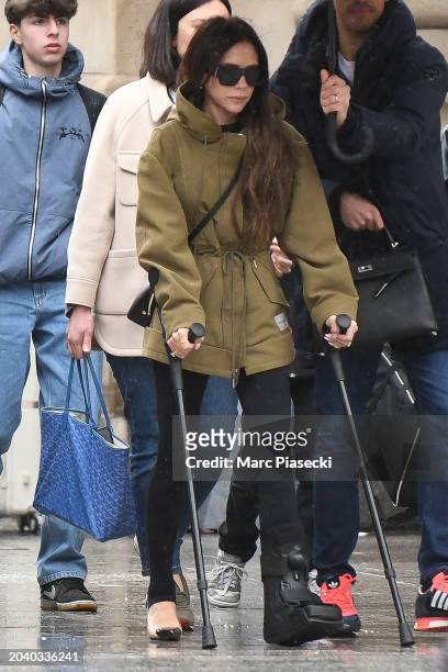 Victoria Beckham is seen on February 26, 2024 in Paris, France.