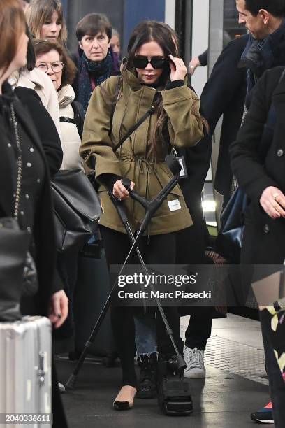 Victoria Beckham is seen on February 26, 2024 in Paris, France.