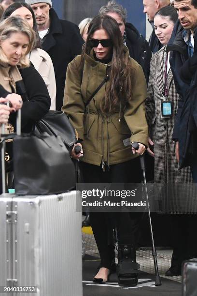 Victoria Beckham is seen on February 26, 2024 in Paris, France.