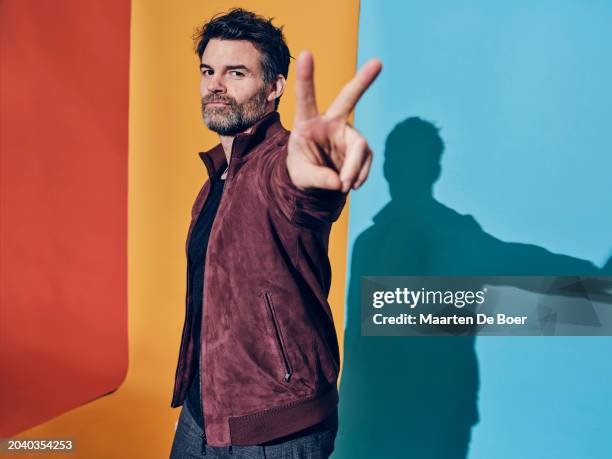 Daniel Gillies of The CW Network's "Sight Unseen" poses for TV Guide Magazine during the 2024 Winter TCA Portrait Studio at The Langham Huntington,...