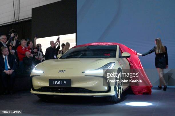The IM L6 is unveiled during the Geneva Motor Show 2024 at Palexpo on February 26, 2024 in Geneva, Switzerland. The 2024 Geneva Motor Show opens...