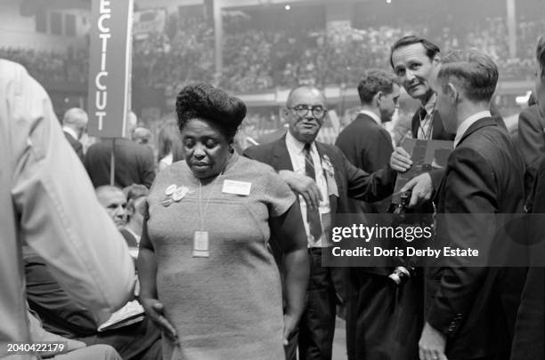 Fannie Lou Hamer, after speaking at the National Democratic Convention, Chicago, Illinois, United States, 1968.