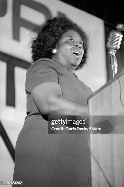 Fannie Lou Hamer speaking at the Mississippi Democratic Nomination Convention, Jackson, Mississippi, United States, 1968.