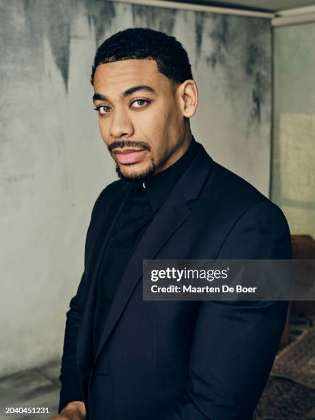 Aaron Pierre of "Genius: MLK/X" poses for TV Guide Magazine during the 2024 Winter TCA Portrait Studio at The Langham Huntington, Pasadena on...