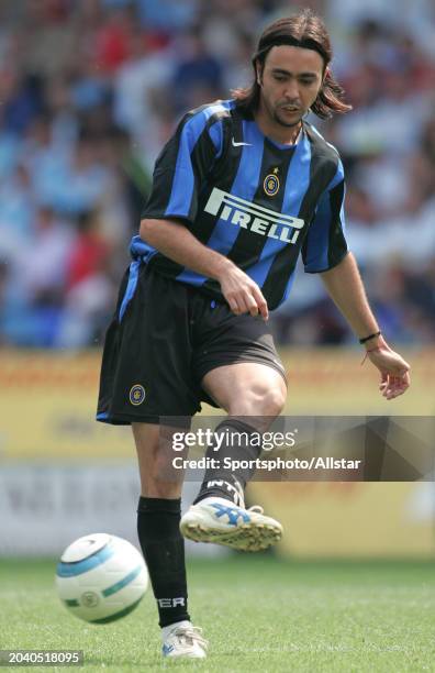 August 1: Alvaro Recoba of Inter Milan kicking during the Pre Season Friendly match between Bolton Wanderers and Inter Milan at Reebok Stadium on...