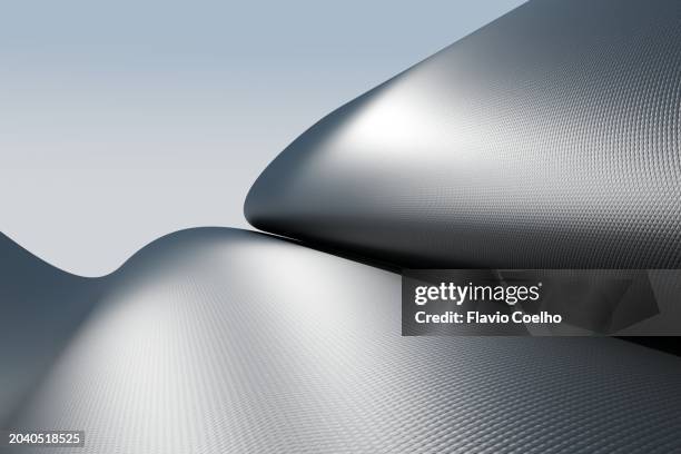 two metallic futuristic abstract structures background - acier inoxydable photos et images de collection
