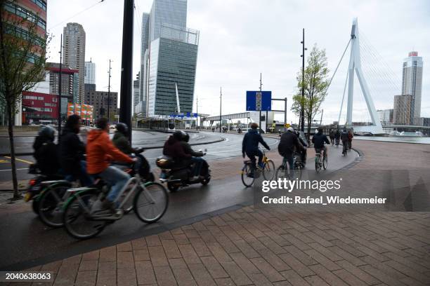 rotterdam wilhelminaplein - fietspad stockfoto's en -beelden