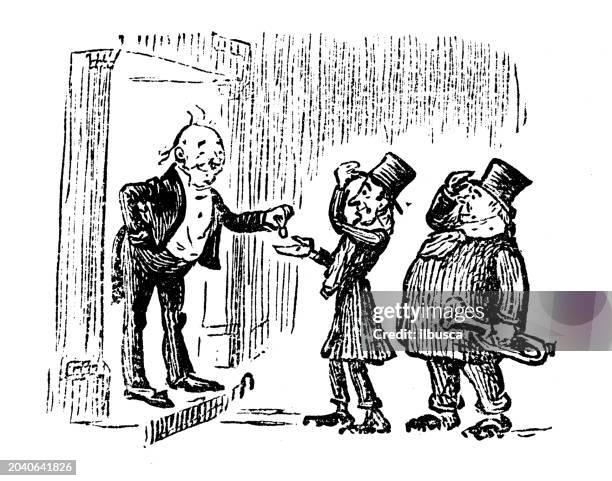 british satire caricature comic cartoon illustration - busker stock illustrations
