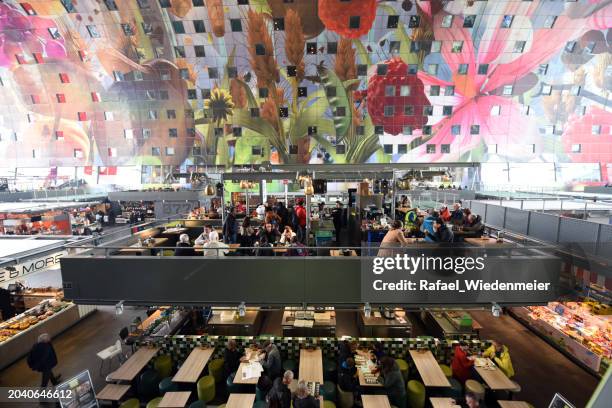 market hall (rotterdam) - rotterdam market stock pictures, royalty-free photos & images