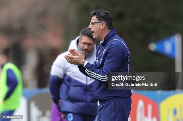 Marco Dessi' manager of Italy U16 gestures during the Women U16 International Friendly match beteween Italy and France at Centro di Preparazione...