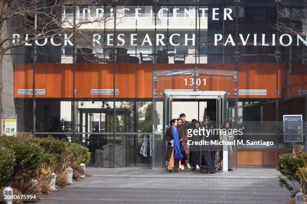 People exit the Albert Einstein College of Medicine on February 26, 2024 in the Morris Park neighborhood in the Bronx borough of New York City. Dr....