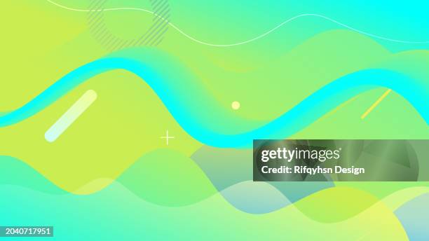 modern abstract liquid background with blue and green gradient colors - halftone screen stock illustrations
