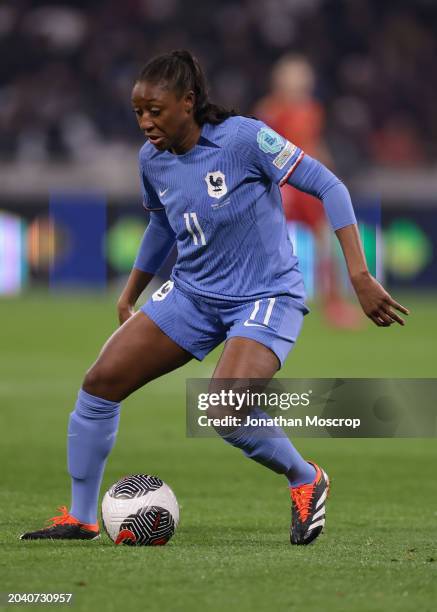 Kadidiatou Diani of France during the UEFA Women's Nations League semi-final match between France and Germany at OL Stadium on February 23, 2024 in...