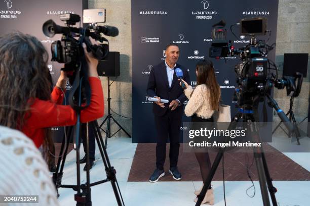 Laureus Academy Member Ruud Gullit speaks to the media during the Laureus World Sports Awards 2024 nominations announcement at Real Casa de Correos...