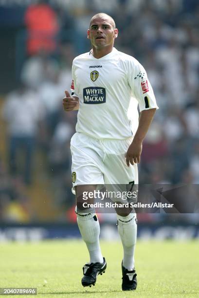 Jermaine Wright of Leeds United running during the Championship match between Leeds United and Derby County at Elland Road on August 7, 2004 in...